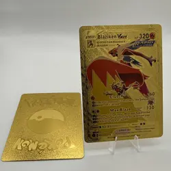 Blaziken VMAX TG15/TG30 Gold Textured Metallic Foil Custom Pokemon Card - Image 2