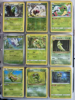 Pokemon Card Species Set Lot - 9x Unique Cards / Caterpie Family 2 - Image 1