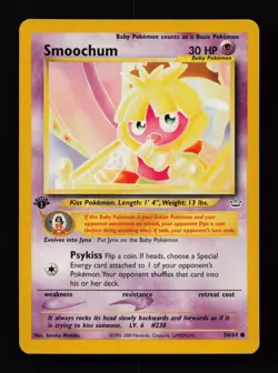 Smoochum 54/64 1st Edition Common Neo Revelation Pokemon Cards - Image 1