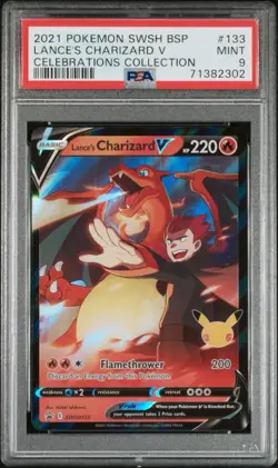 PSA 9 Charizard V 133 Pokemon 2021 Lance's Celebrations Black Star Promo Mint - Image 1