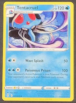 Pokemon TCG - Tentacruel 27/203 - Evolving Skies - NM - 2021 Uncommon - Non-Holo - Image 1