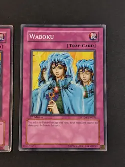 Yugioh TCG - 2x Waboku - SYE-042 Unl LP - SDZW-EN036 1st MP - Vintage 2004/2008 - Image 5