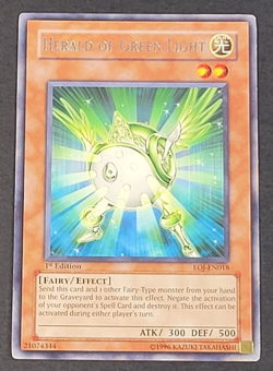 Yugioh TCG - Herald of Green Light - EOJ-EN018 - LP - Rare 1st Ed - Monster 2006 - Image 1