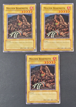 Yugioh TCG - 3x Molten Behemoth - PGD-001 - NM/LP - 1st Ed. - Vintage - 2003 - Image 1
