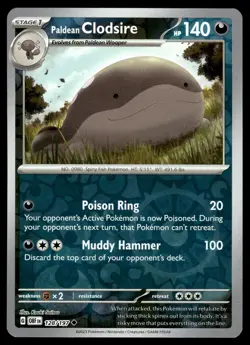 Paldean Clodsire 128/197 Uncommon Obsidian Flames Pokemon Reverse Holo Near Mint - Image 1