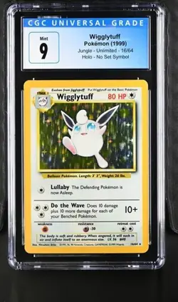 CGC 9 Wigglytuff Jungle NO SYMBOL Holo 1999 Pokemon 16/64 Mint - Image 1