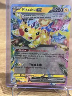 Pikachu ex 057/191 Holo EX Pokemon TCG Scarlet & Violet English Card - Image 1