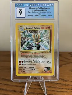 Pokemon Giovanni's Machamp 6/132 Gym Challenge Holo CGC 9 PSA All 9s Subgrades - Image 1