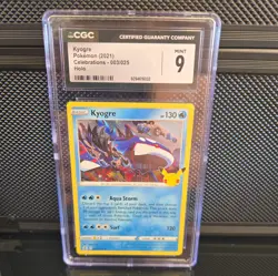 2021 POKEMON KYOGRE CELEBRATIONS HOLO 003/025 CGC 9 - Image 1