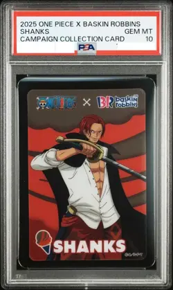 PSA 10 Shanks One Piece x Baskin Robbins Collection Promo Card GEM MT 2025 - Image 1
