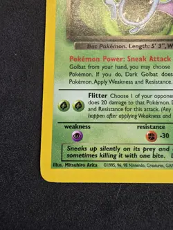 Pokemon TCG Dark Golbat non-Holo Card Team Rocket Series 24/82 Rare - NM- / LP+ - Image 4