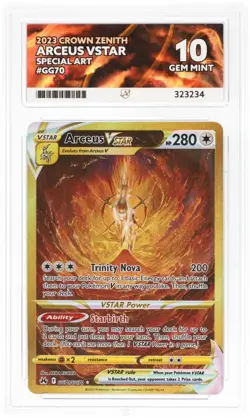ACE 10 Arceus Vstar Crown Zenith GG70/GG70 Perfect Ace 10 Label Graded Card - Image 1