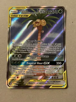 Pokemon Full Art Rowlet And Alolan Exeggutor GX 215/236 2019 Unified Minds NM - Image 2