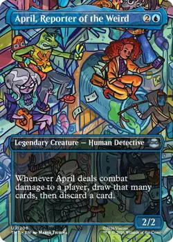 x4 April, Reporter of the Weird - Foil - Borderless U MTG Teenage Mutant Ninja T - Image 1