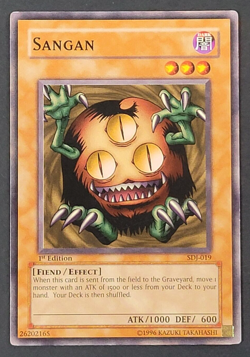Yugioh TCG - Sangan - SDJ-019 - NM/LP - 1st Ed - Common - Vintage Monster 2003 - Image 1