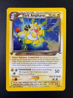 POKEMON DARK AMPHAROS HOLO 1/105 NEO DESTINY 1A PRIMA EDIZIONE ITALIAN ITA EX - Image 1