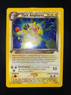 POKEMON DARK AMPHAROS HOLO 1/105 NEO DESTINY 1A PRIMA EDIZIONE ITALIAN ITA EX - Image 2