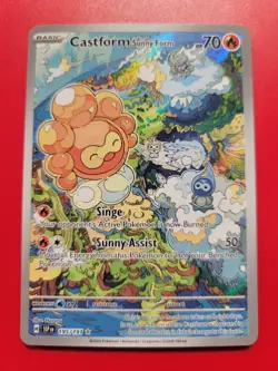 Castform Sunny Form 195/191 Sv08: Surging Sparks Pokemon Full Art Holo Near Mint - Image 1