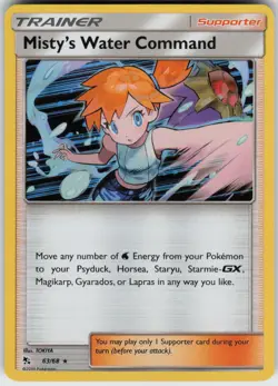 Misty's Water Command 63/68 Holo Rare Hidden Fates Pokemon Near Mint - Image 1