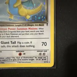 Pokemon TCG Dark Dragonite Legendary Collection Holo Rare 5/110 EN 2002 HP 70 - Image 5