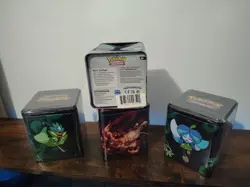 Pokemon Stacking Tins Set Of 4 (12packs 8sticker Sheets) *1 Tin Dented SEE PICS! - Image 4