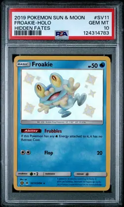 2019 POKEMON SUN & MOON HIDDEN FATES #SV11 FROAKIE-HOLO PSA 10 - Image 1