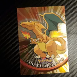 Topps #06 Charizard Holo Foil TV Animation Series 1 Pokemon Black Logo NM - Image 2