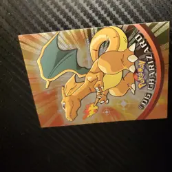 Topps #06 Charizard Holo Foil TV Animation Series 1 Pokemon Black Logo NM - Image 4