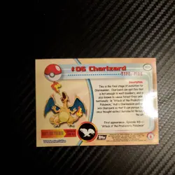 Topps #06 Charizard Holo Foil TV Animation Series 1 Pokemon Black Logo NM - Image 5