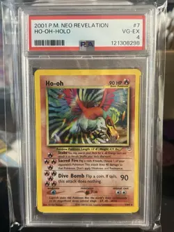 2001 Pokemon Neo Revelation Unlimited Dark Ho-Oh Holo English 7/64 #7 PSA 4 - Image 1