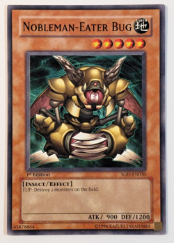 Yugioh TCG - 1x Nobleman-Eater Bug - SOD-EN030 - 1st Edition - Rare - LP - 2005 - Image 1