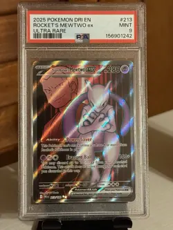 Pokemon TCG Team Rockets Mewtwo EX 213/182 PSA 9 Ultra Rare - Image 1