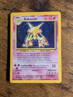 Pokemon WoTC 1999 🥄 🔮 Alakazam Base Set Unlimited 1/102 Holo Rare ✨ - Image 2