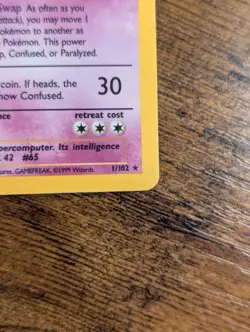 Pokemon WoTC 1999 🥄 🔮 Alakazam Base Set Unlimited 1/102 Holo Rare ✨ - Image 5