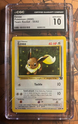 Eevee Team Rocket 55/82 - CGC 10 GEM MINT - Pokemon WOTC - ( not PSA 10 ) - Image 1