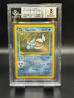 Vaporeon Holo 12 Jungle Unlimited Pokemon Bgs 8 Silver - Image 1
