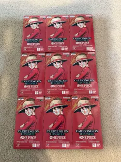 One Piece OP-13 Carrying On His Will Booster Pack Lot of 9 Monkey D. Luffy OP13 - Image 1