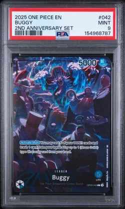 2025 ONE PIECE ENGLISH VERSION 2ND ANNIVERSARY SET #042 BUGGY PSA 9 - Image 2
