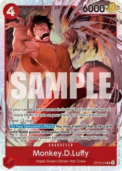 One Piece TCG - Monkey D Luffy SR OP16-015 One Piece Time of Battle ENG NM - Image 1
