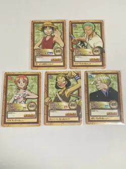 One Piece Carddass Hyper Battle Promo Set Luffy Zoro Sanji Nami Usopp - Image 1