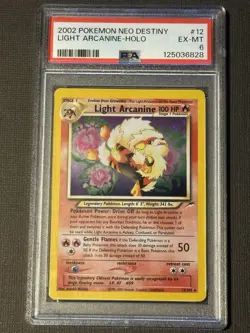 Pokemon TCG Neo Destiny 2002 Light Arcanine Holo Rare Card 12/105 WOTC - Image 1