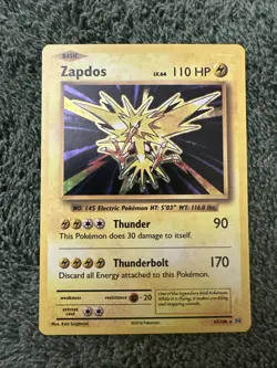 Pokemon TCG Zapdos Holo Rare Card 42/108 Evolutions XY - Image 1