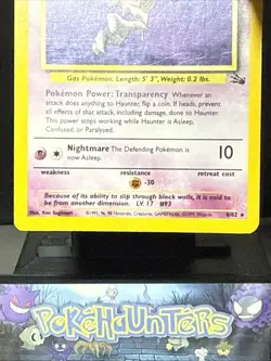 Pokemon Card Haunter 6/62 Fossil Set Rare Holo WOTC Played - Image 3