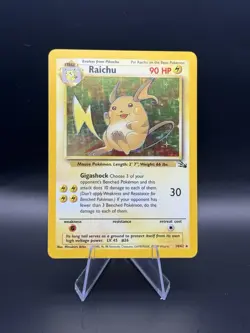 1999 Pokemon TCG - Fossil Raichu #14/62 Holo Rare Unlimited LP - Image 1