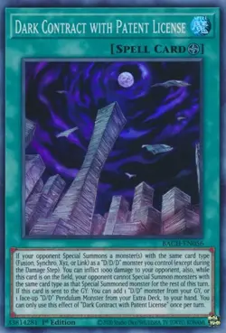1x Dark Contract with Patent License - 1st Editi NM Eng YuGiOh - Battle of Chaos - Image 1