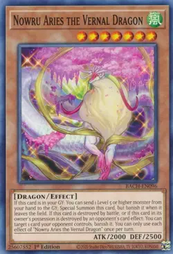 1x Nowru Aries the Vernal Dragon - 1st Edition NM Eng YuGiOh - Battle of Chaos - Image 1