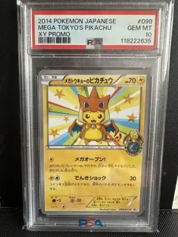 PSA10 Mega Tokyo's Pikachu Promo 098/XY-P Japanese Pokemon Card GEM MT Rare JP - Image 1