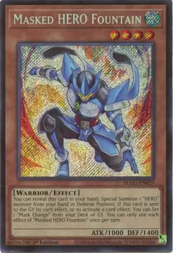 Yugioh! LP Masked HERO Fountain - BLGG-EN029 - Secret Rare - 1st Edition Lightly - Image 1