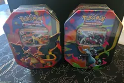 Pokemon TCG Mega Charizard X & Y Tins. BOTH TINS. Brand New & Sealed - Image 1