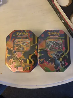 Pokemon TCG Mega Charizard X & Y Tins. BOTH TINS. Brand New & Sealed - Image 1